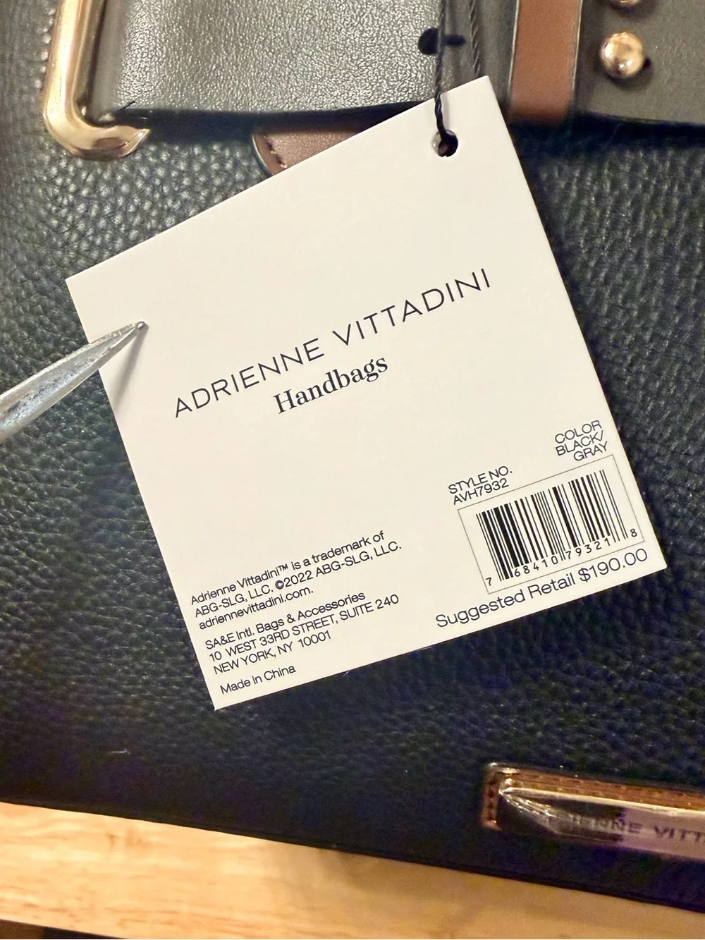 Adrienne Vittadini Domed Satchel Black Gray Brown NWT $190